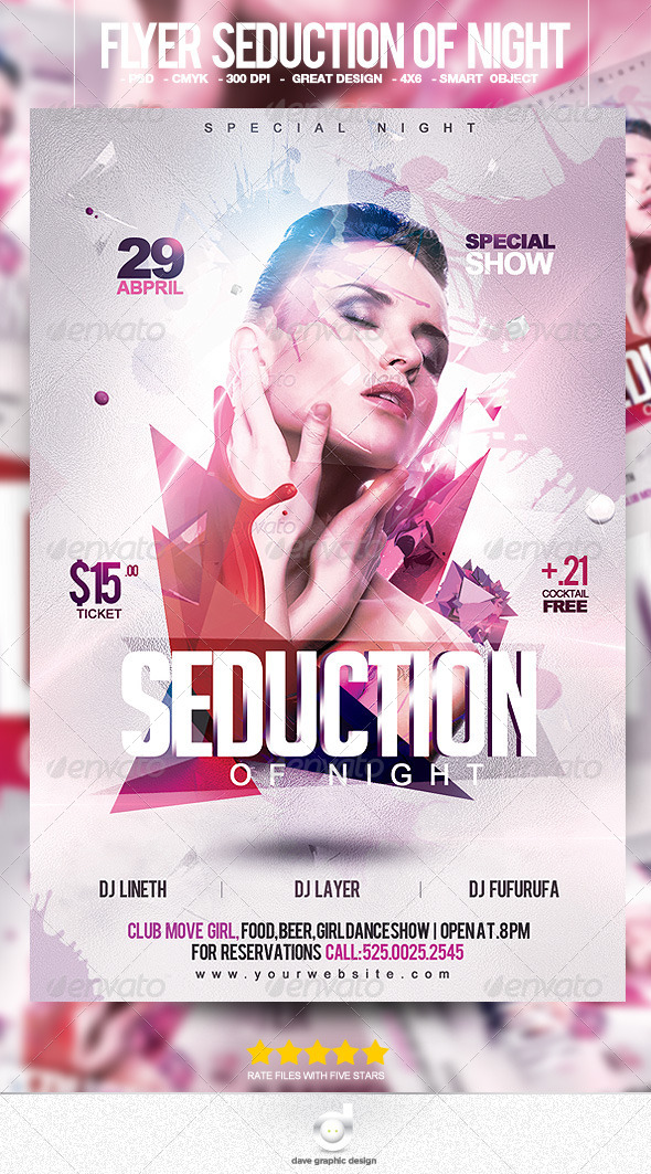 Flyer Seduction of Night - Clubs & Parties Events