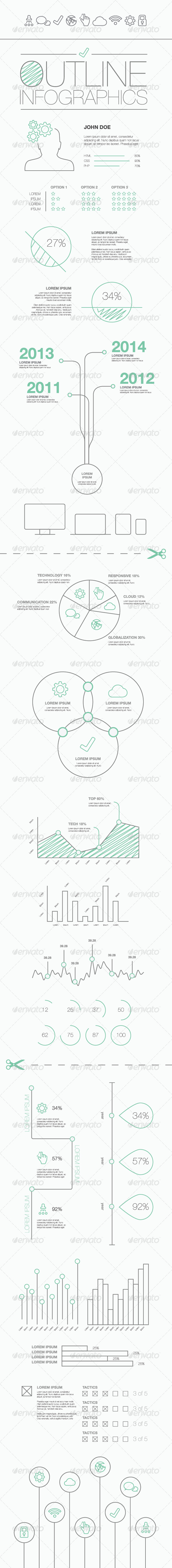 Outline Infographics Vector Illustration - Infographics