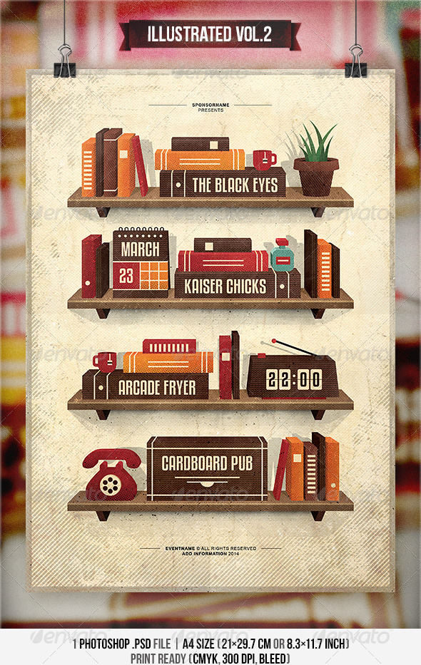 Illustrated Vol.2 - Flyer & Poster - Concerts Events