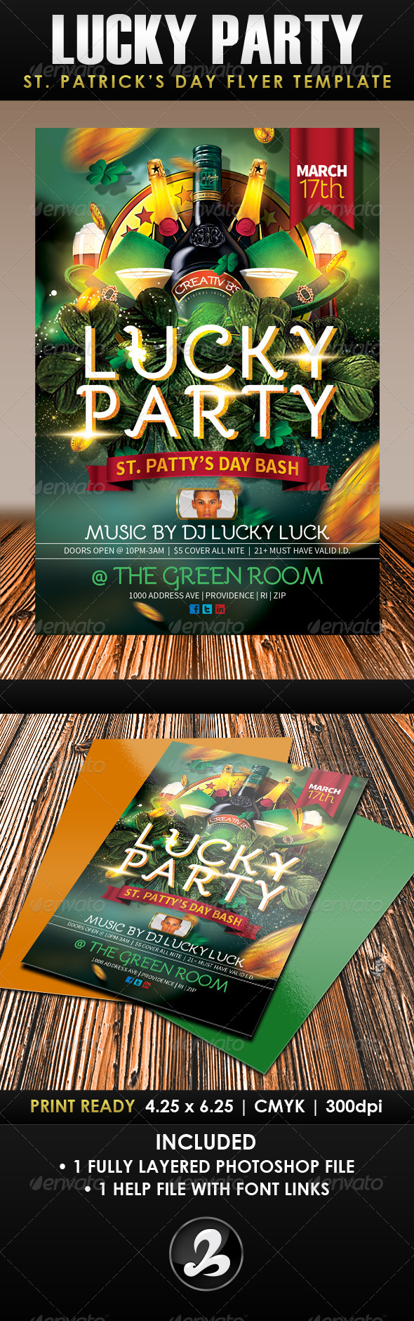 Lucky Party St. Patrick's Day Flyer Template - Holidays Events