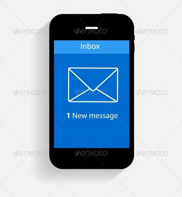 Inbox Mail Flat Concept Illustration - Web Technology