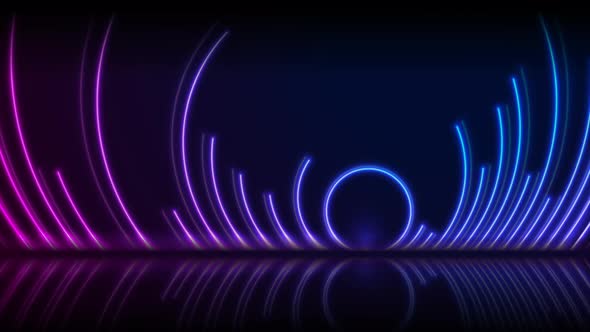 Blue Ultraviolet Neon Laser Circles