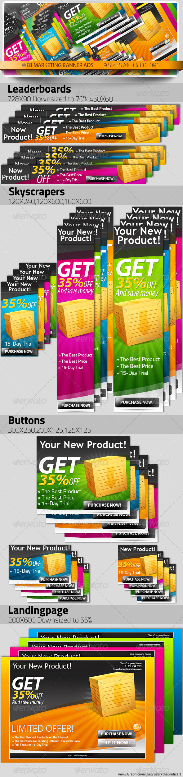 Web Marketing Banner Ads - Banners & Ads Web Elements