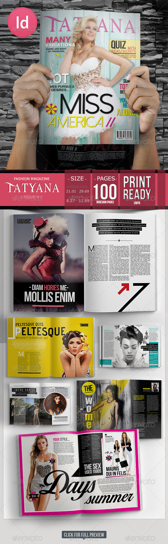 100 Pages Fashion Magazine Issue 4 - Magazines Print Templates