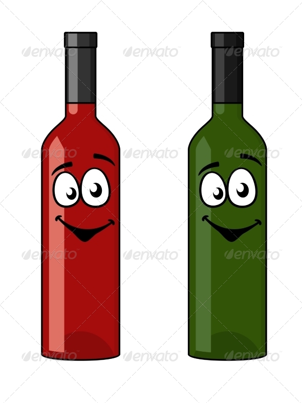Two Bottles of Wine - Food Objects
