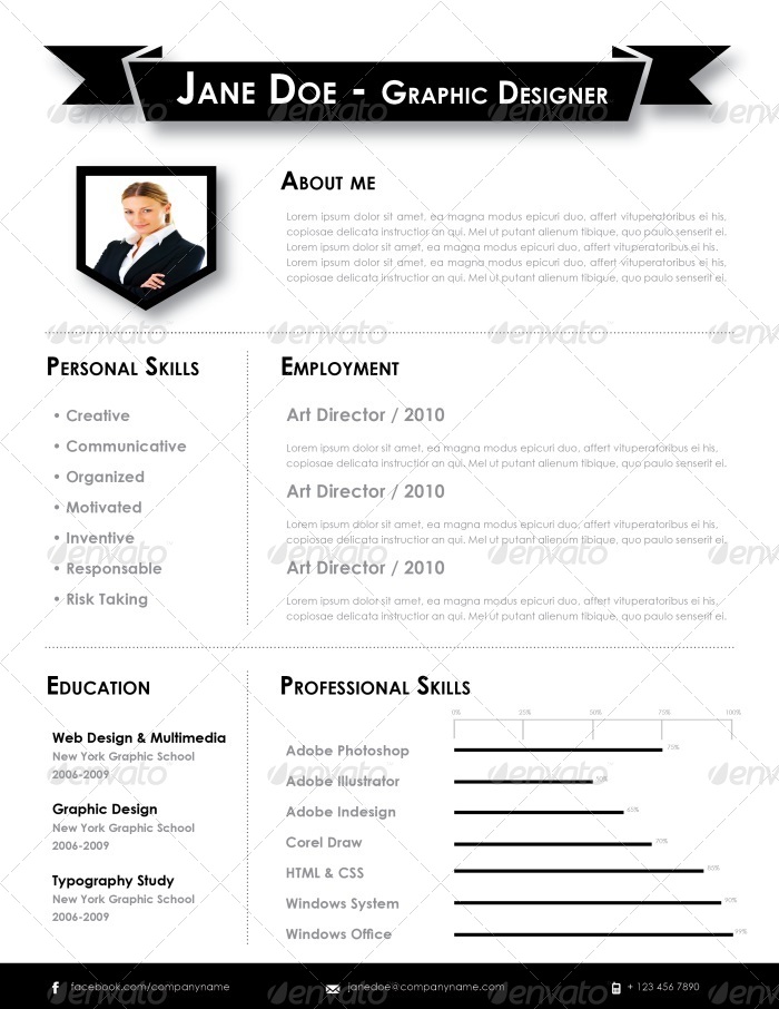 free simple resume templates indesign
