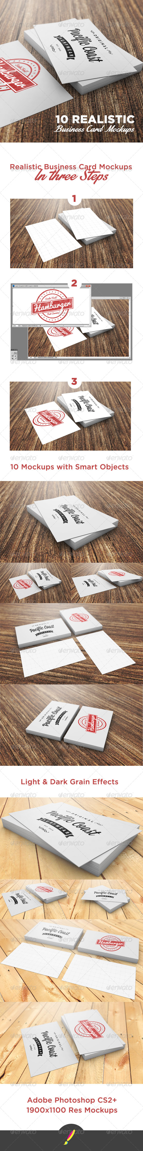 10 Photorealistic Business Card Mockups - Business Cards Print