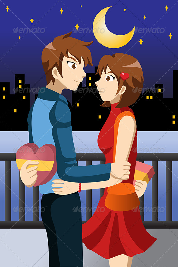 Young People Celebrating Valentine Day - Animals Characters