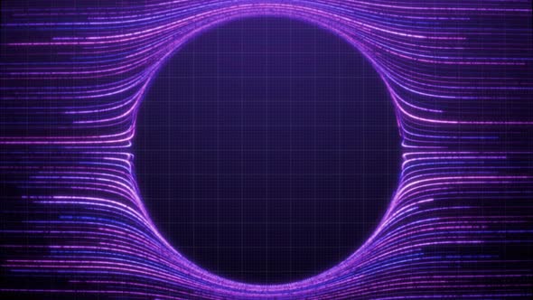 Abstract Neon Round Frame