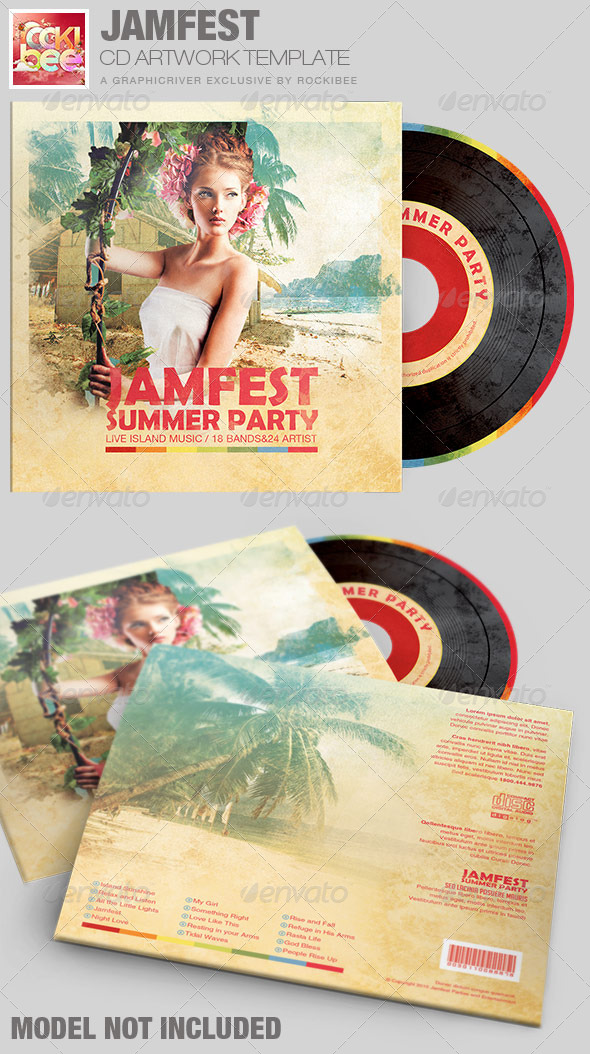 Jamfest Summer Party CD Artwork Template - CD & DVD Artwork Print Templates