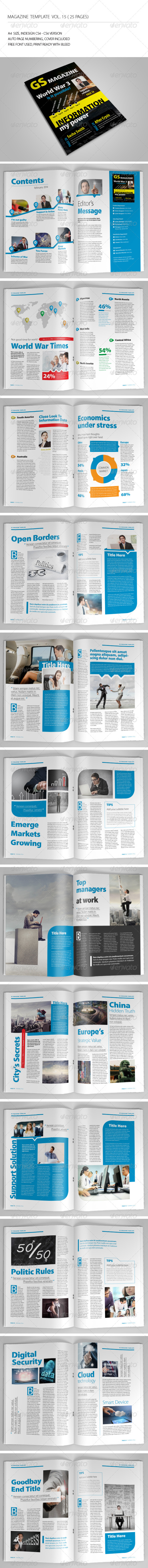25 Pages Magazine Template Vol15 - Magazines Print Templates