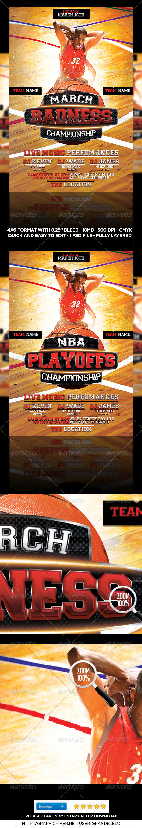 Basket Ball Flyer Template - Sports Events