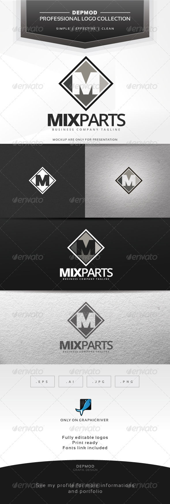 Mix Part Logo - Letters Logo Templates