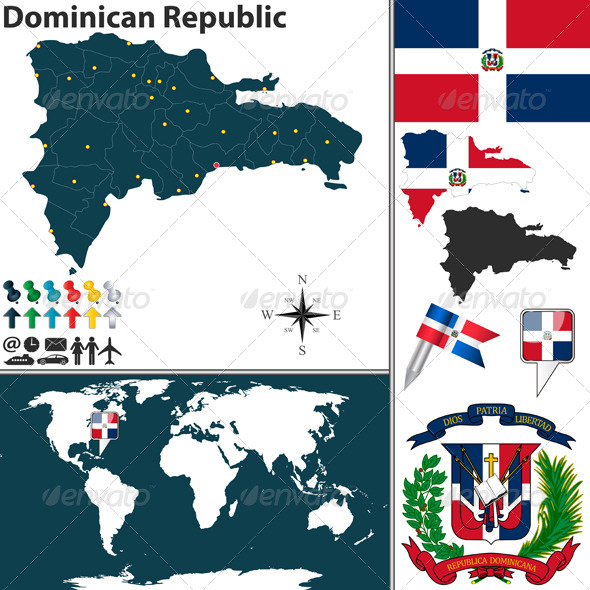 Map of Dominican Republic - Travel Conceptual