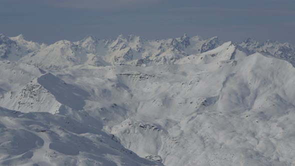 Panoramic view of mountains with snow  alt