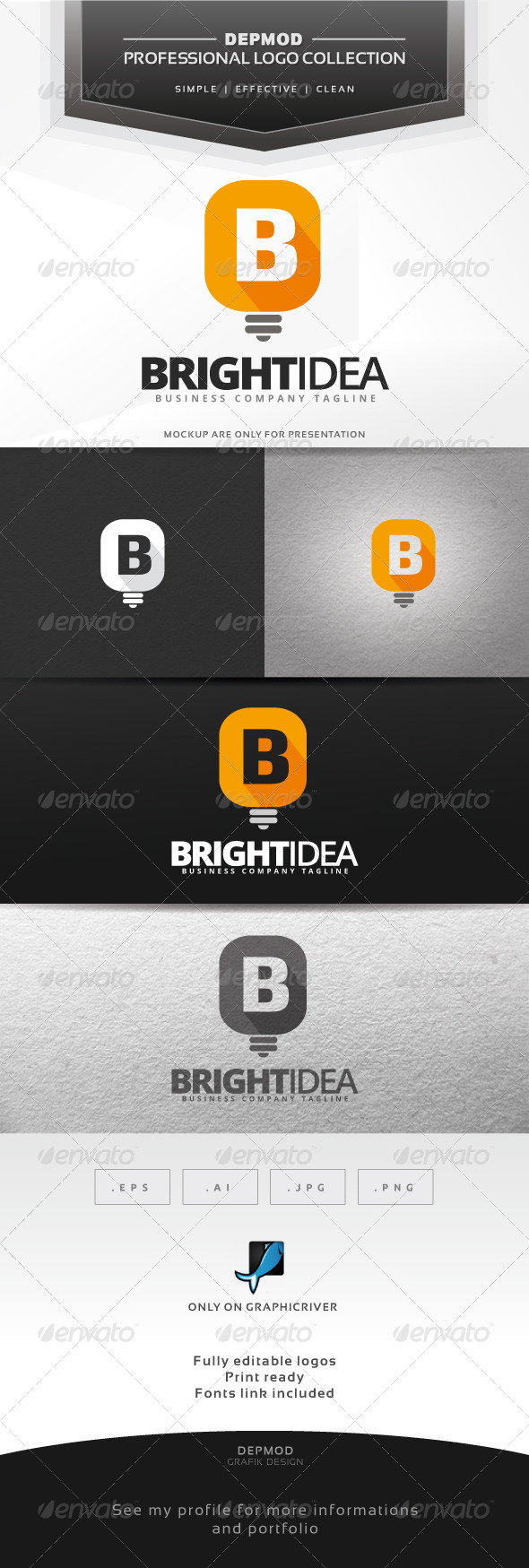 Bright Idea Logo - Letters Logo Templates