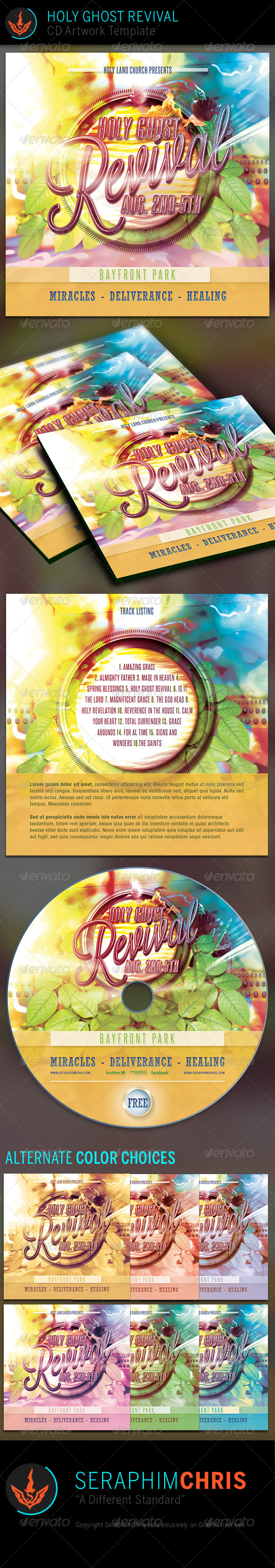 Holy Ghost Revival: CD Artwork Template - CD & DVD Artwork Print Templates
