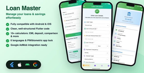 Loan Master | Flutter Loan and Deposit Calculator App
