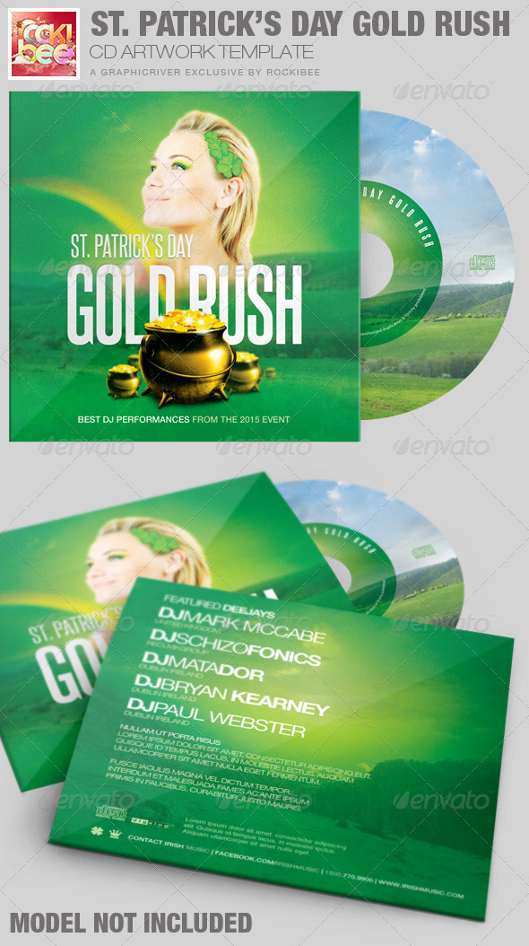 Saint Patrick's Day Gold Rush CD Artwork Template - CD & DVD Artwork Print Templates
