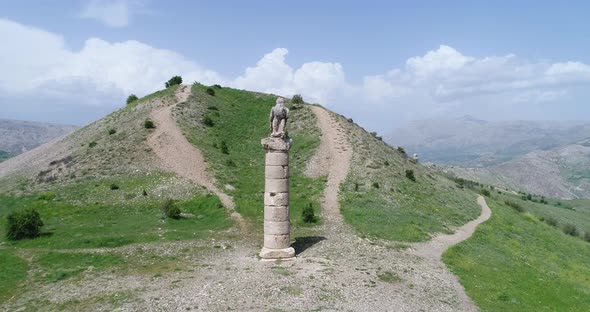 Hill And Statue Aerial View 3