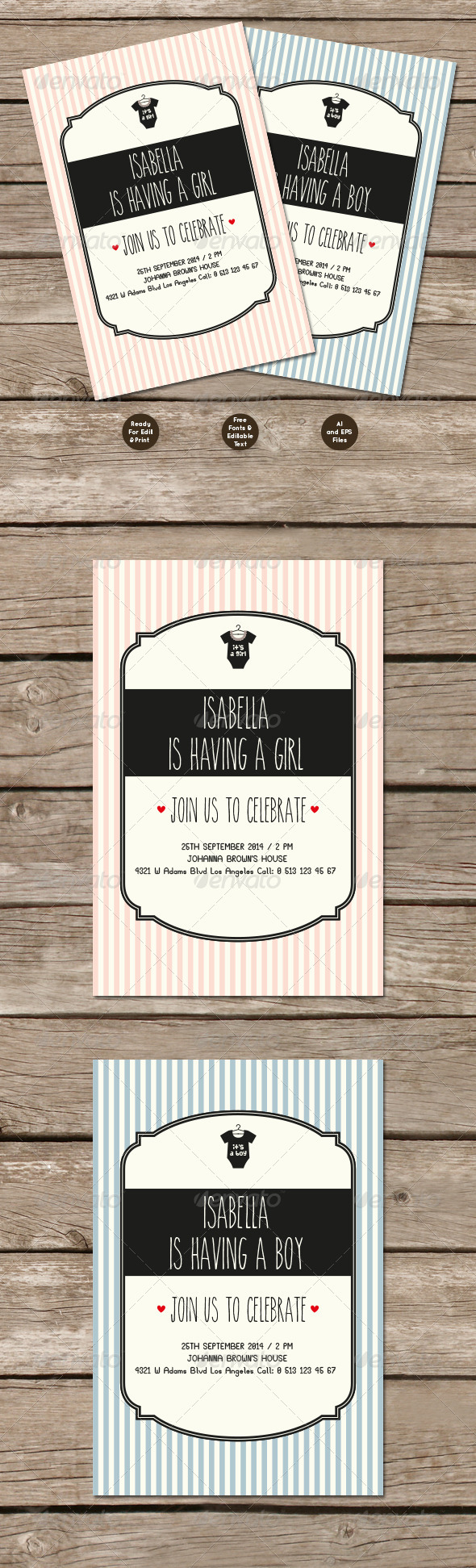 Baby Shower Invitation Cards - Birthday Greeting Cards