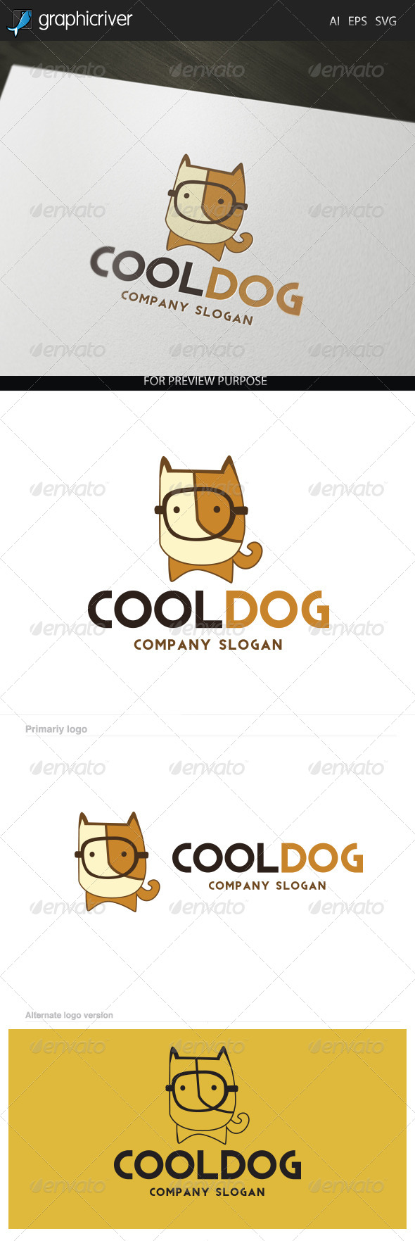Cool Dog Logo - Letters Logo Templates
