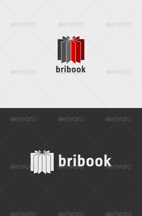 Library Bribook Logo - Vector Abstract