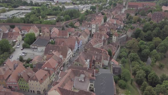 Aerial view of Bamberg old town, Bavaria, Germany. Ancient historic half-timbered buildings Summer alt