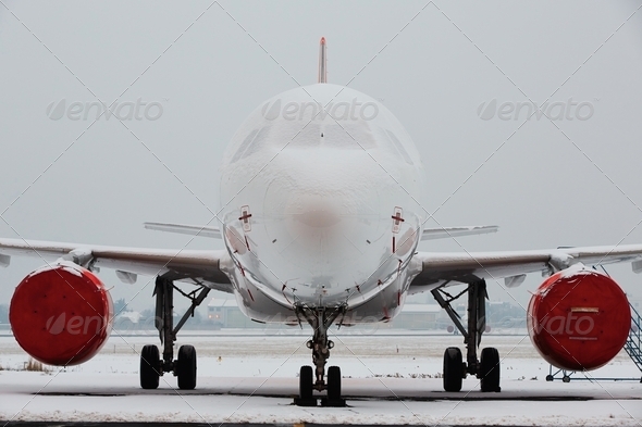 Snow at the airport - Stock Photo - Images