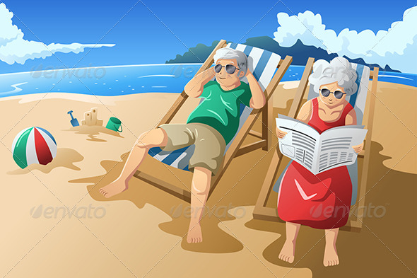 Senior Couple Enjoying Their Retirement - People Characters