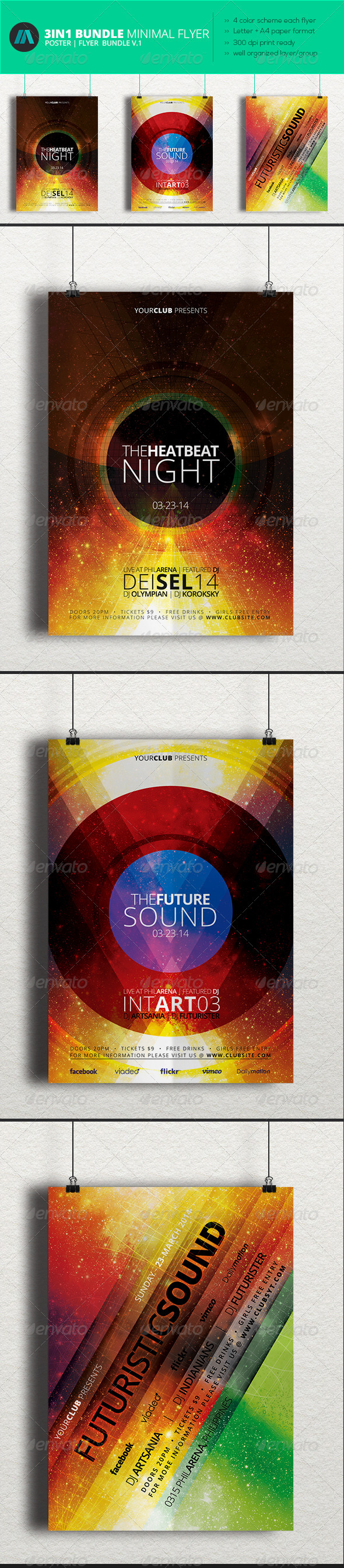 Minimal Flyer Bundle 1 - Clubs & Parties Events