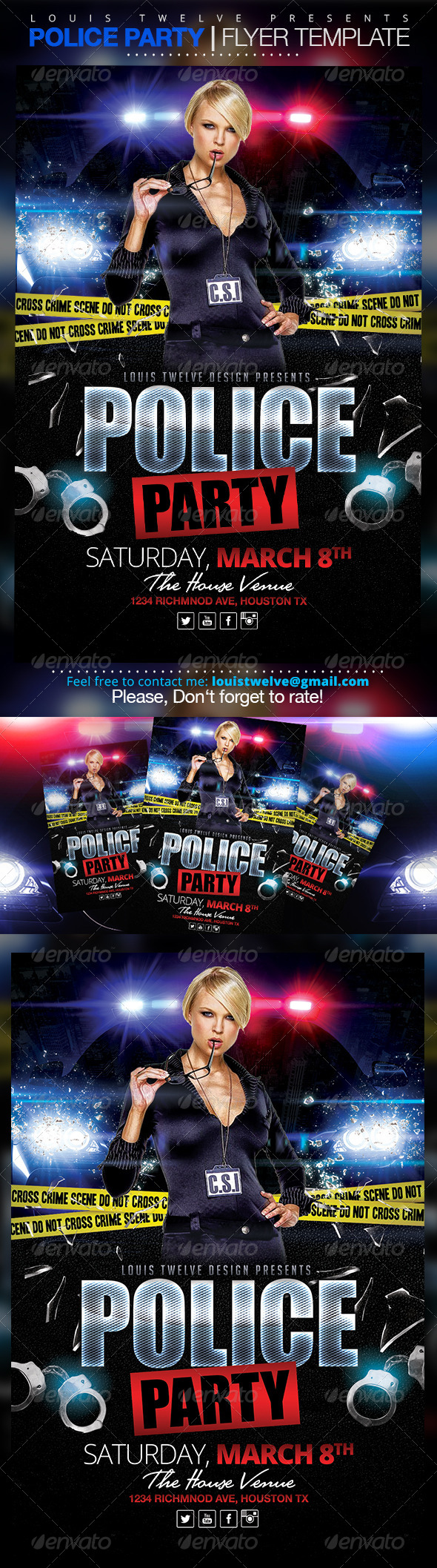 Police Party | Flyer Template - Flyers Print Templates