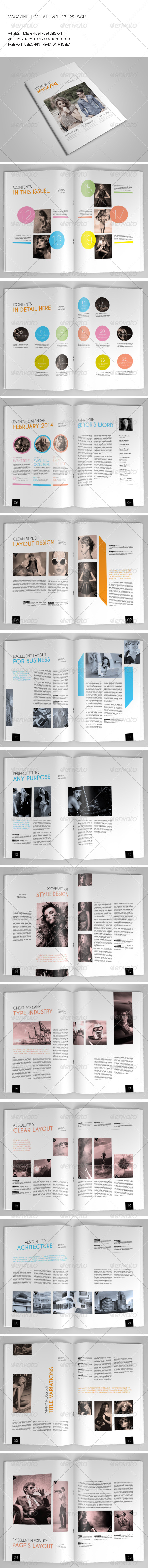 25 Pages Clean Magazine Vol17 - Magazines Print Templates