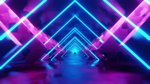 Abstract Neon Light Background 4K