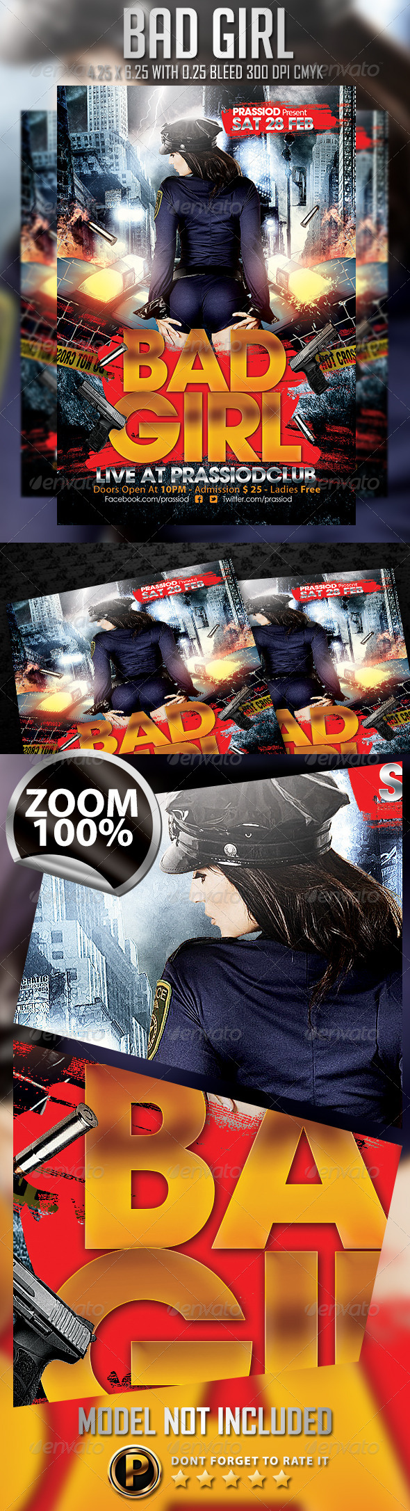 Bad Girl Flyer Template - Clubs & Parties Events