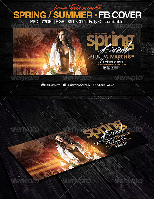 Spring Break / Summer Party | Facebook Cover - Facebook Timeline Covers Social Media