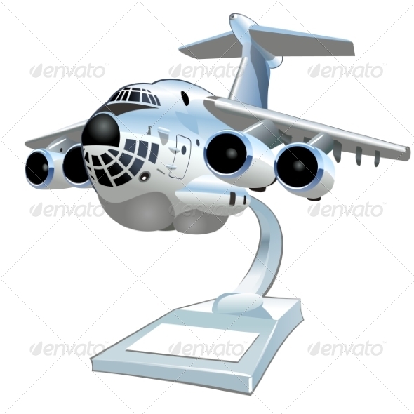 Vector Cartoon Cargo Airplane - Man-made Objects Objects