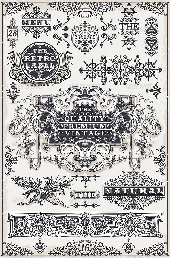 Vintage Hand Drawn Graphic Banners and Labels - Decorative Vectors