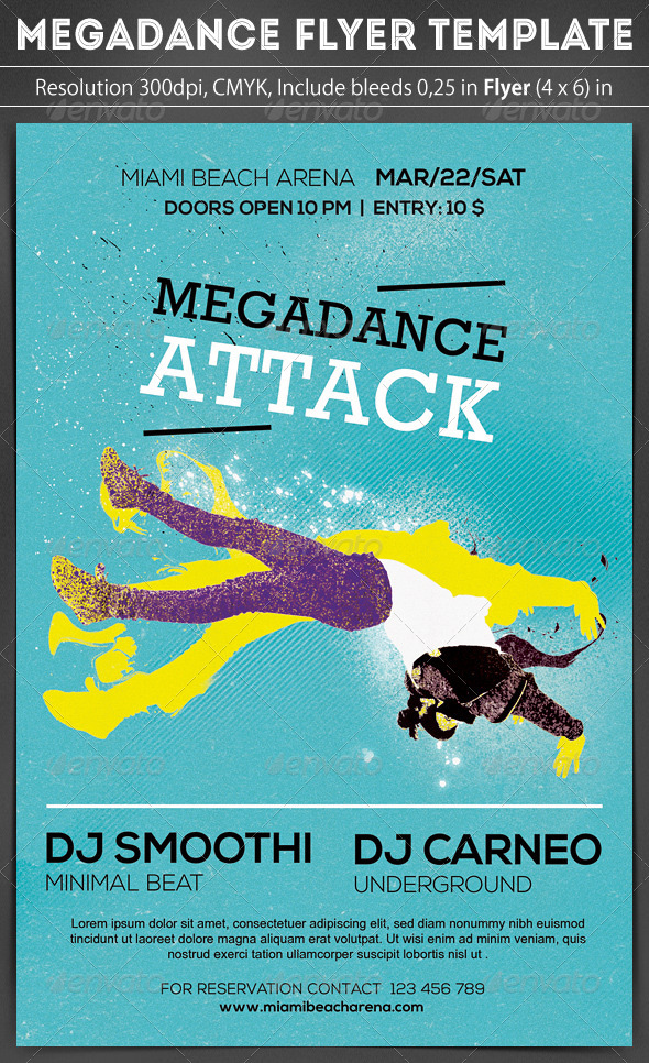 Megadance Flyer Template - Clubs & Parties Events