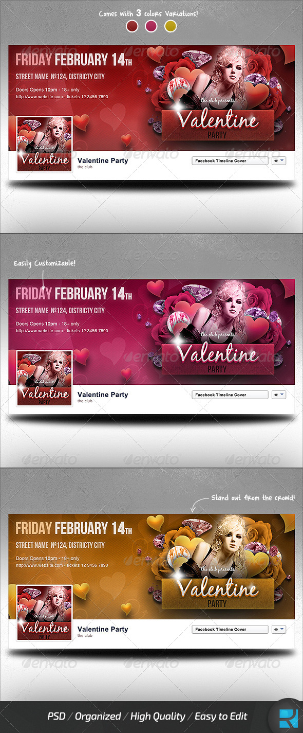 Valentine Party Facebook Timeline Cover