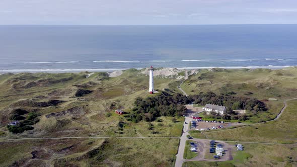 A Lighthouse on the Dunes of Northern Denmark at Lyngvig Fyr alt