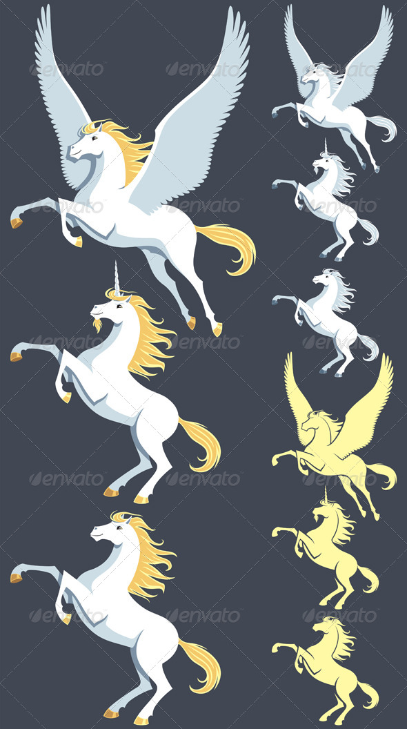 Pegasus Unicorn Stallion - Animals Characters