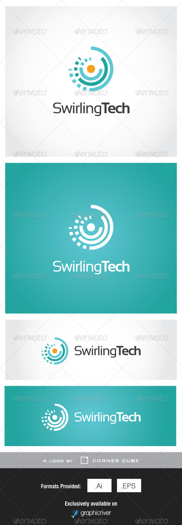Swirling Tech Logo - Logo Templates