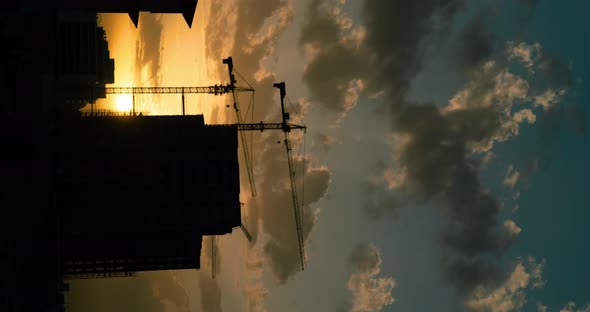 Vertical Sunset Time-lapse Crane View