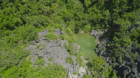 Mountain Lake Tropical Island Matukad, Caramoan Islands, Camarines Sur, Philippines alt