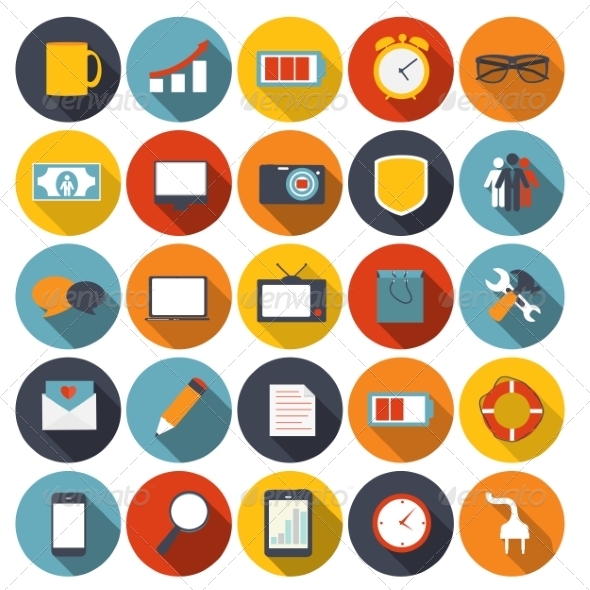 Mega Set of Flat Icons Vector Illustration. - Web Technology