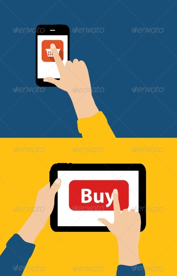 Online Shopping Flat Concept - Computers Technology
