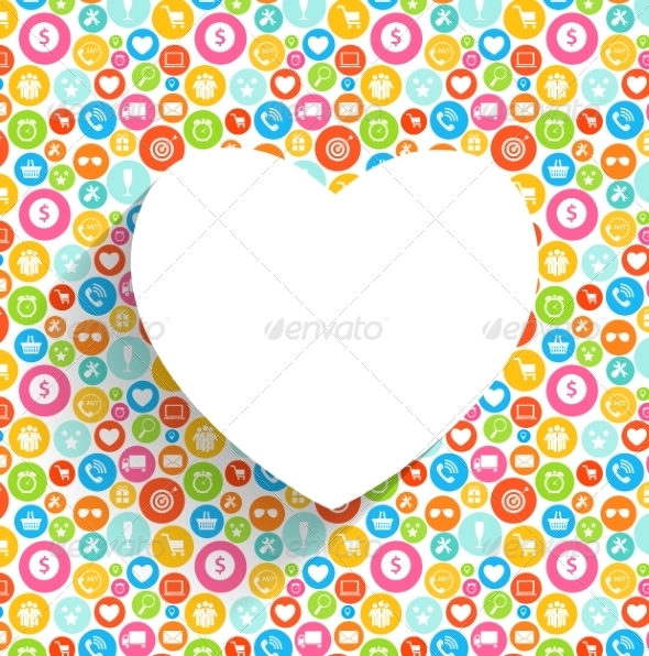Heart with Icons - Computers Technology