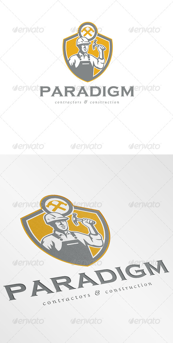 Paradigm Contractors and Construction Logo - Humans Logo Templates