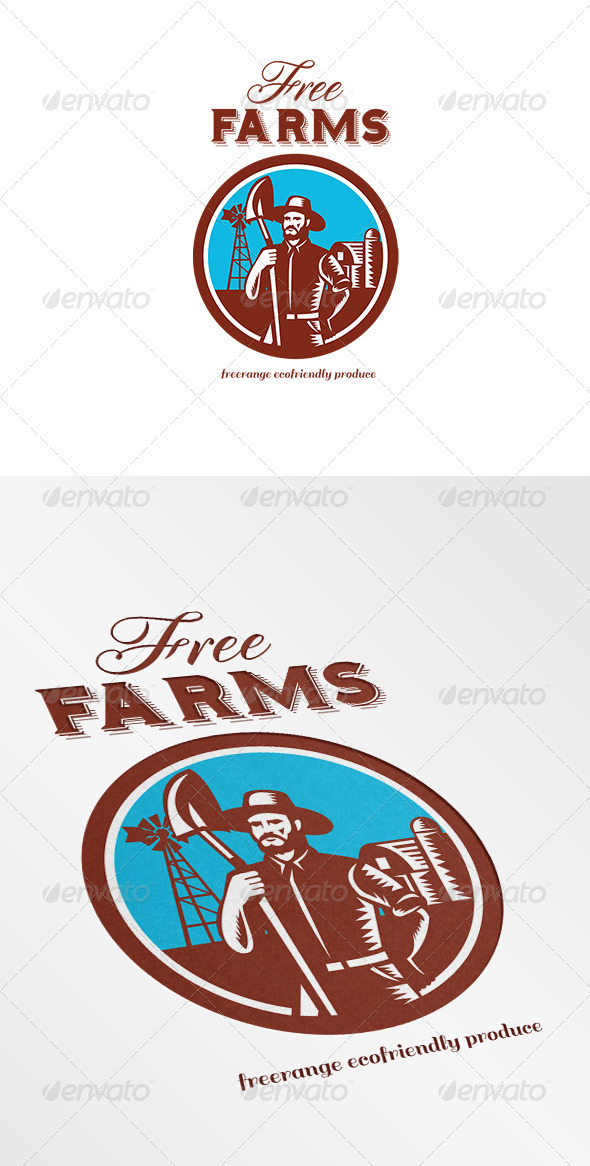 Free Farms Freerange Ecofriendly Produce Logo - Humans Logo Templates
